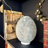 Pair of speckled glass oval lamps - 1970.