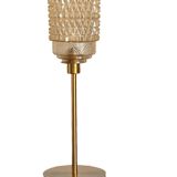 Table lamp made from an old golden glass pendant light