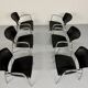 6 black leather and chrome metal chairs Brayton International vintage sa