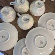Iridescent vintage coffee service Digoin Sarreguemines