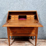 Louis XVI scriban desk in walnut and copper rushes circa 1900