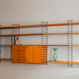 Teak Modular Wall Shelf by Nils Strinning for String, 1960s