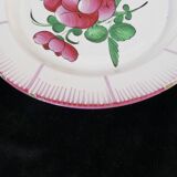Set of 2 Plates in Faience de l'est pink red 19th LUNEVILLE / ST CLEMENT