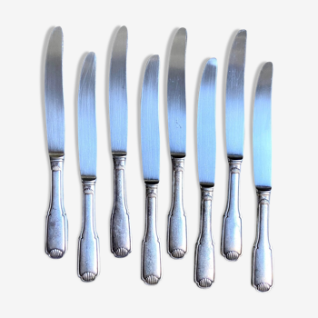8 couteaux en métal argenté