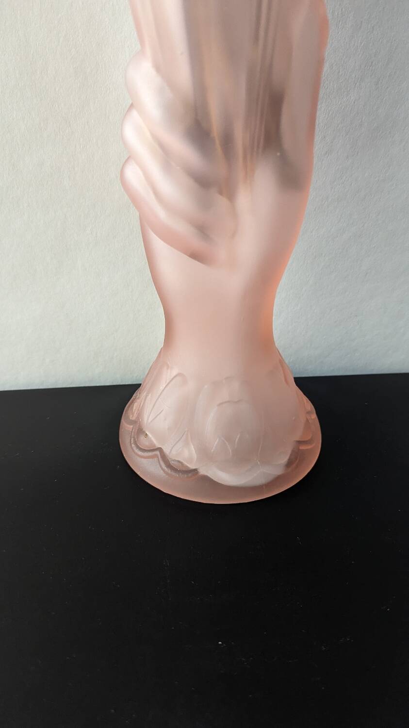 Art deco molded glass vase