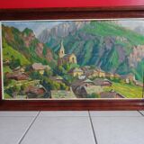 Mountain landscape painting Haute savoie La vacheresse
