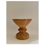 African stool / end table / bedside table in carved solid wood