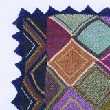 Knitted Diamond Throw Blanket Vintage 1970s