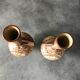 Pair of vases in faïence hispano mauresque decoration arabasques irise reflections metal
