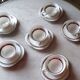 6 coffee cups in fine epiag white and steel gray moiré porcelain