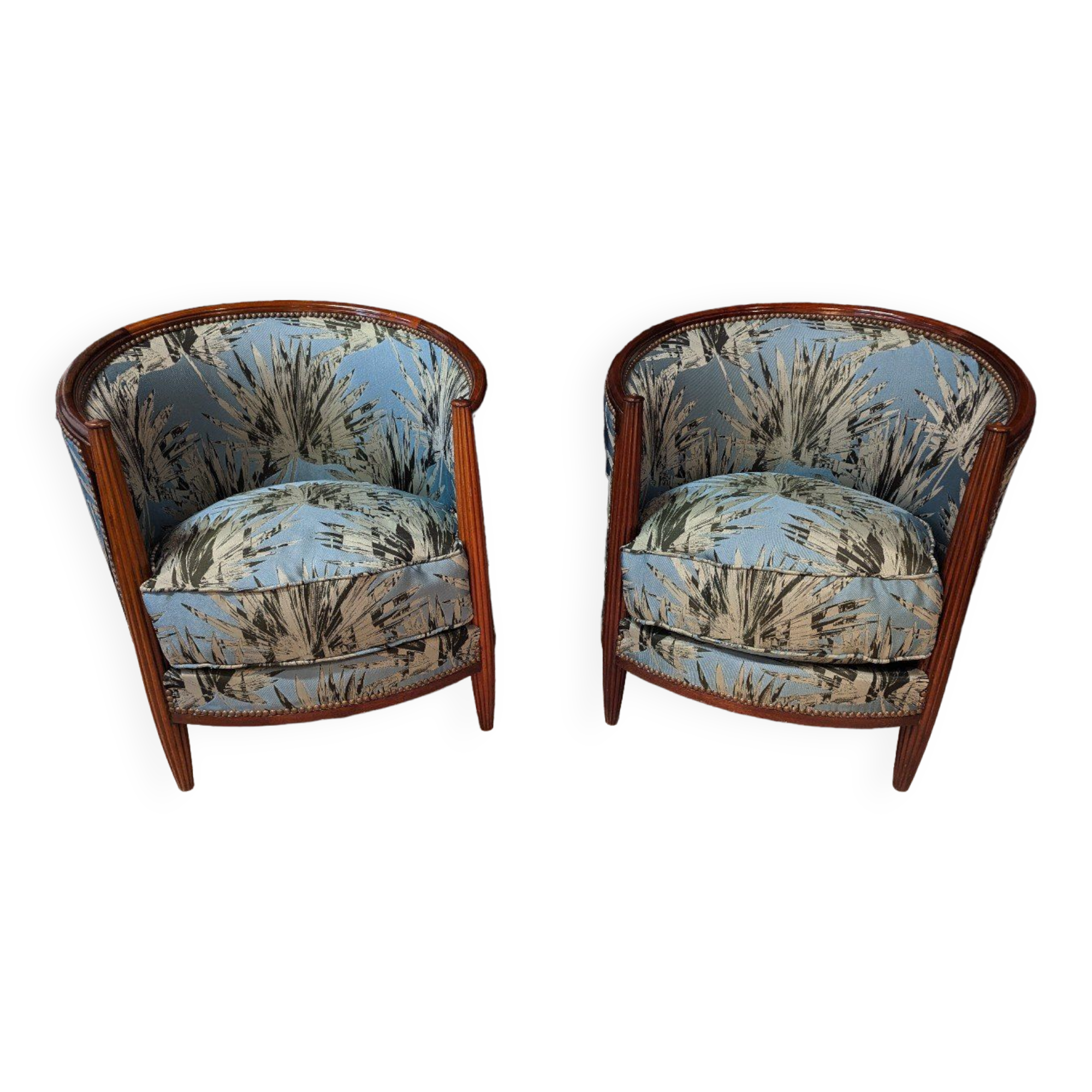 Pair of Art Deco mahogany armchairs