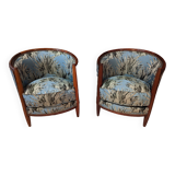 Pair of Art Deco mahogany armchairs