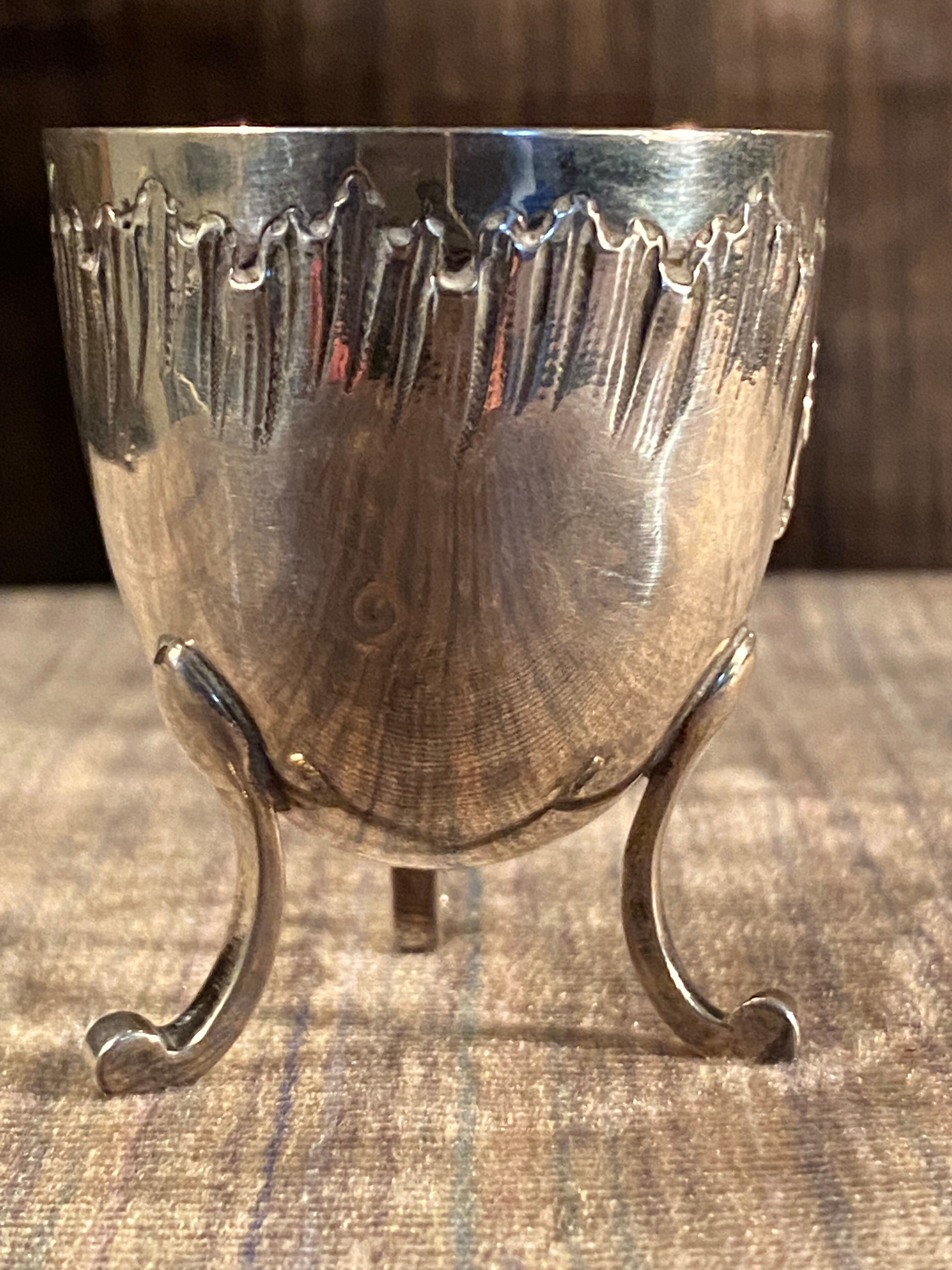 Cockroach on foot tripod in solid silver
