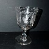 Antique souvenir glass tumbler engraved with the name Adolphe