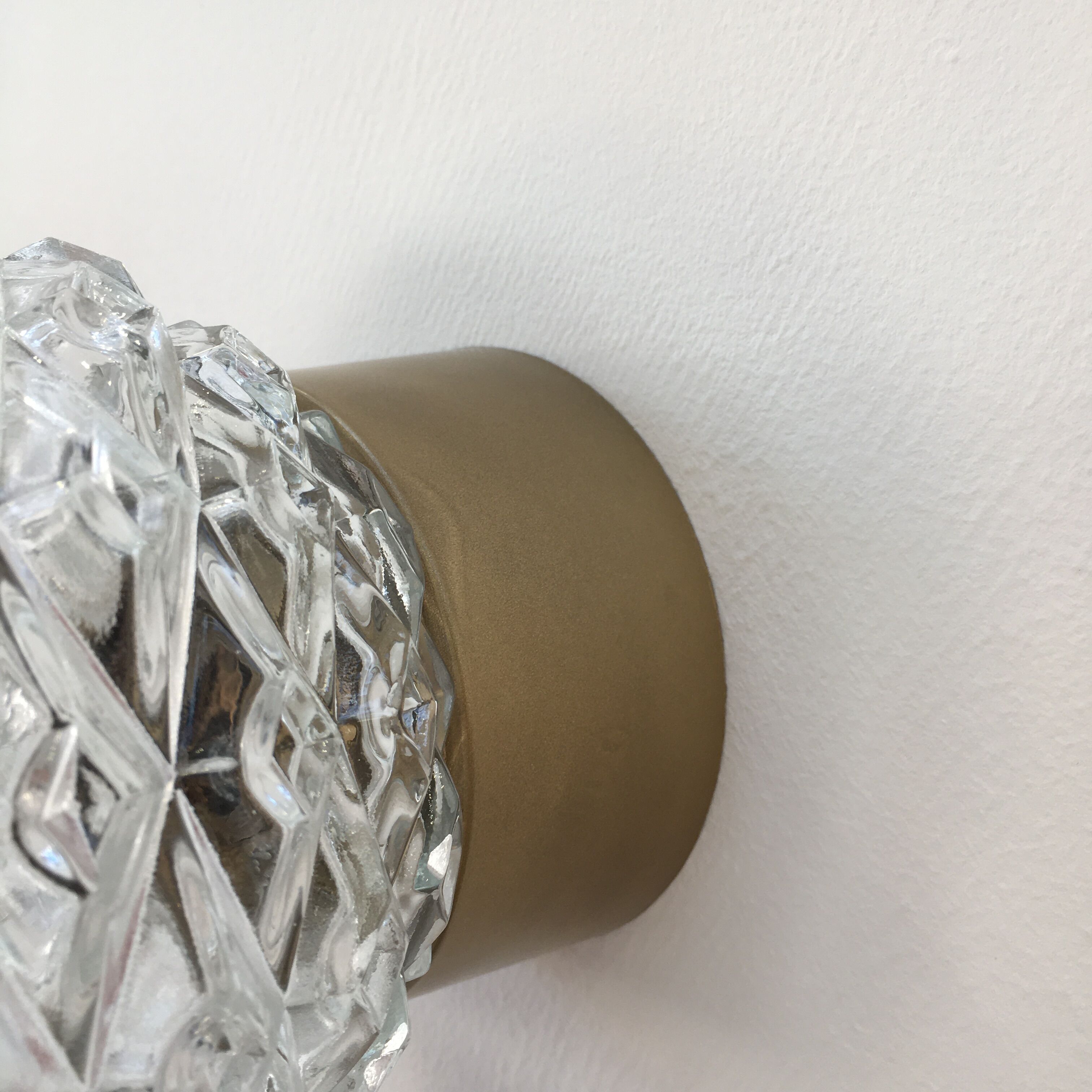 Molded glass wall lamp