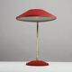 Red Shrink-Lacquered Brass Table Lamp, Germany, 1950s