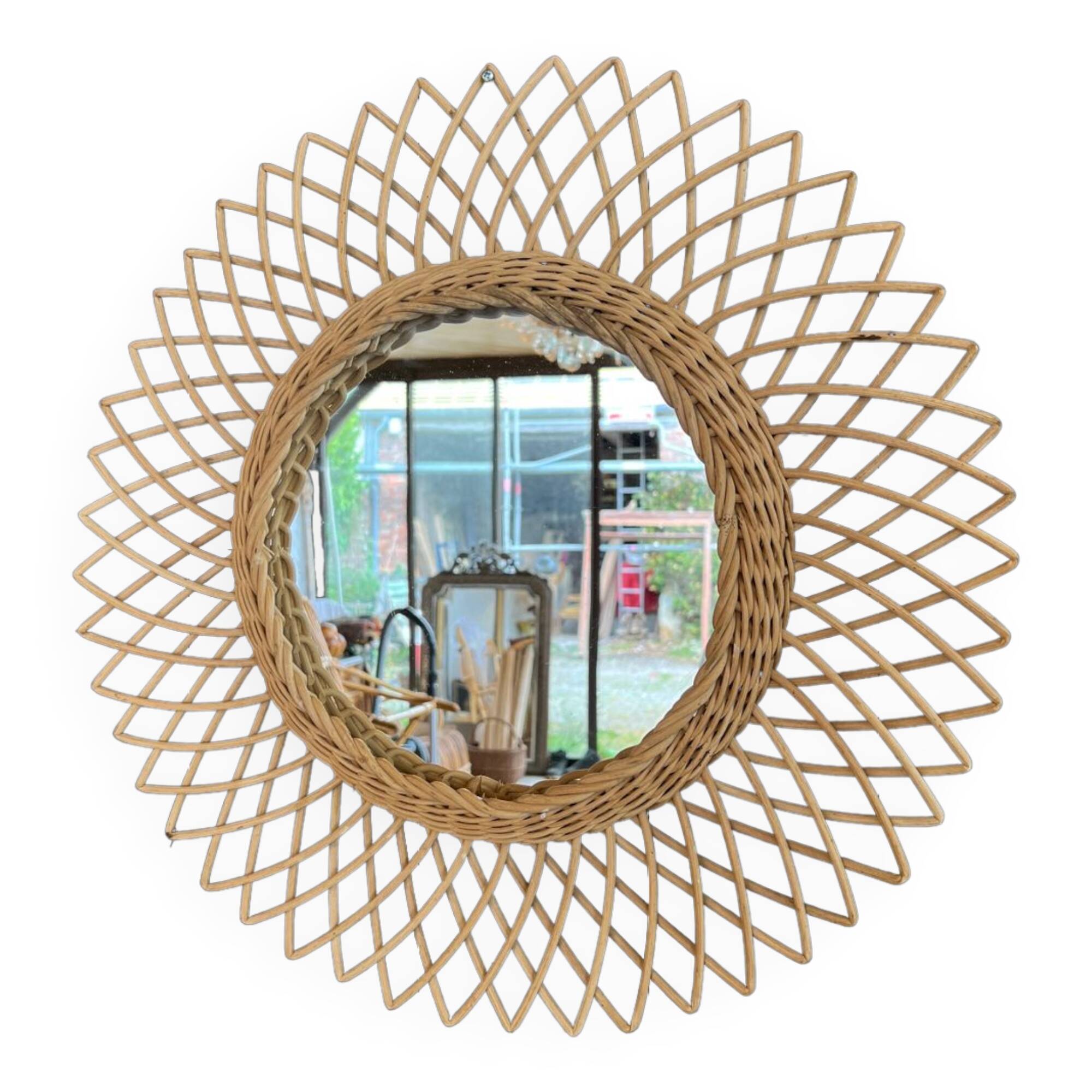 Rattan sun mirror 27cm