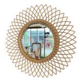 Miroir soleil en rotin 27cm