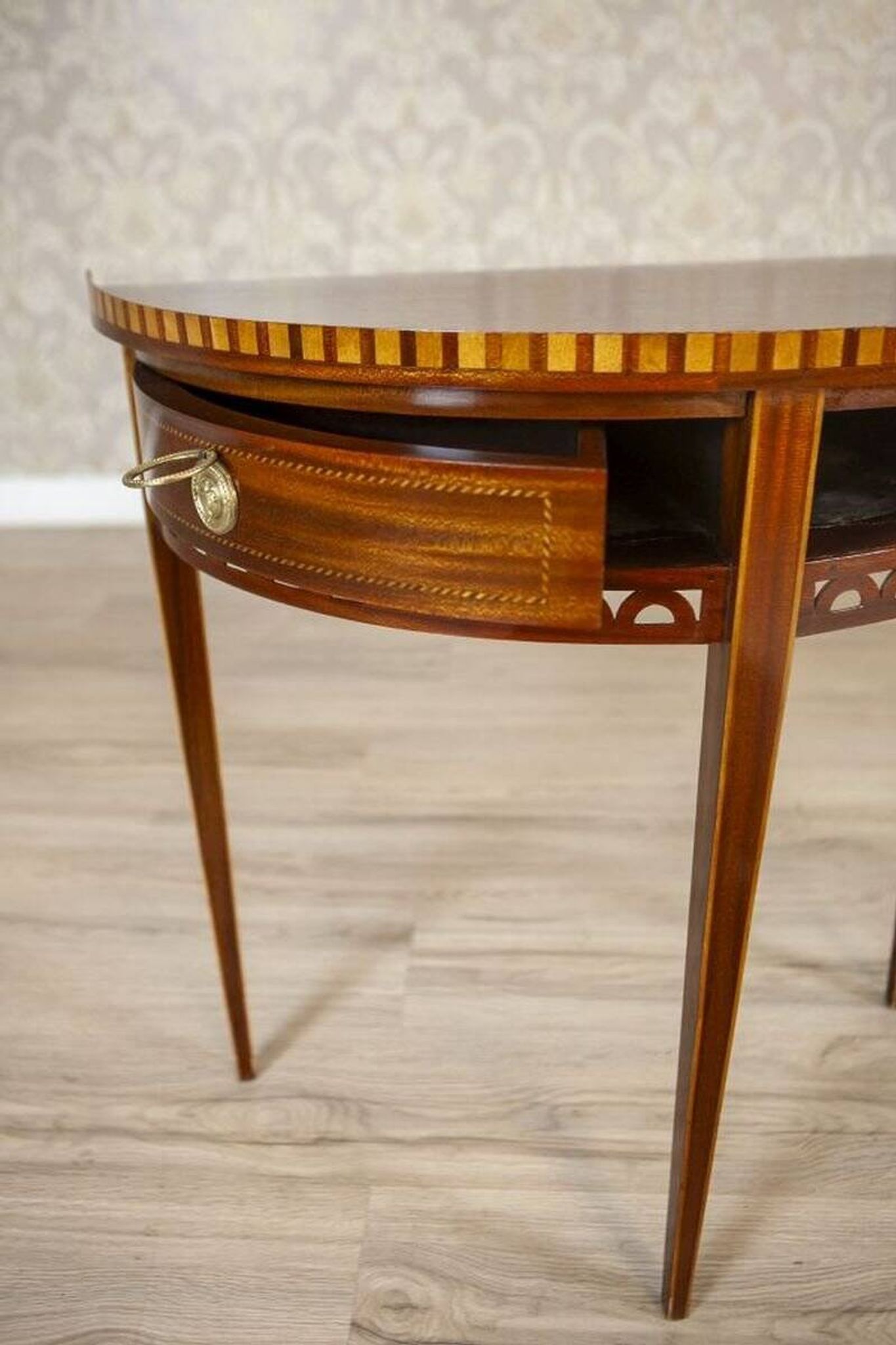 Semi-Circular Mahogany Wall Table, Early 20th Century