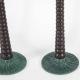 Set of brass candle holders