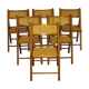 Set de 6 chaises pliantes cannées vintage