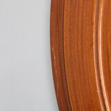 1970s Oval Wooden Mirror, Italy