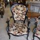 Pair of black armchairs Napoleon lll