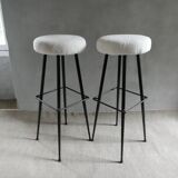 Pair of high metal bar stools, 1960s