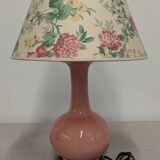 Charolles faience lamp in pink by Jacques Molin, France circa 1970.