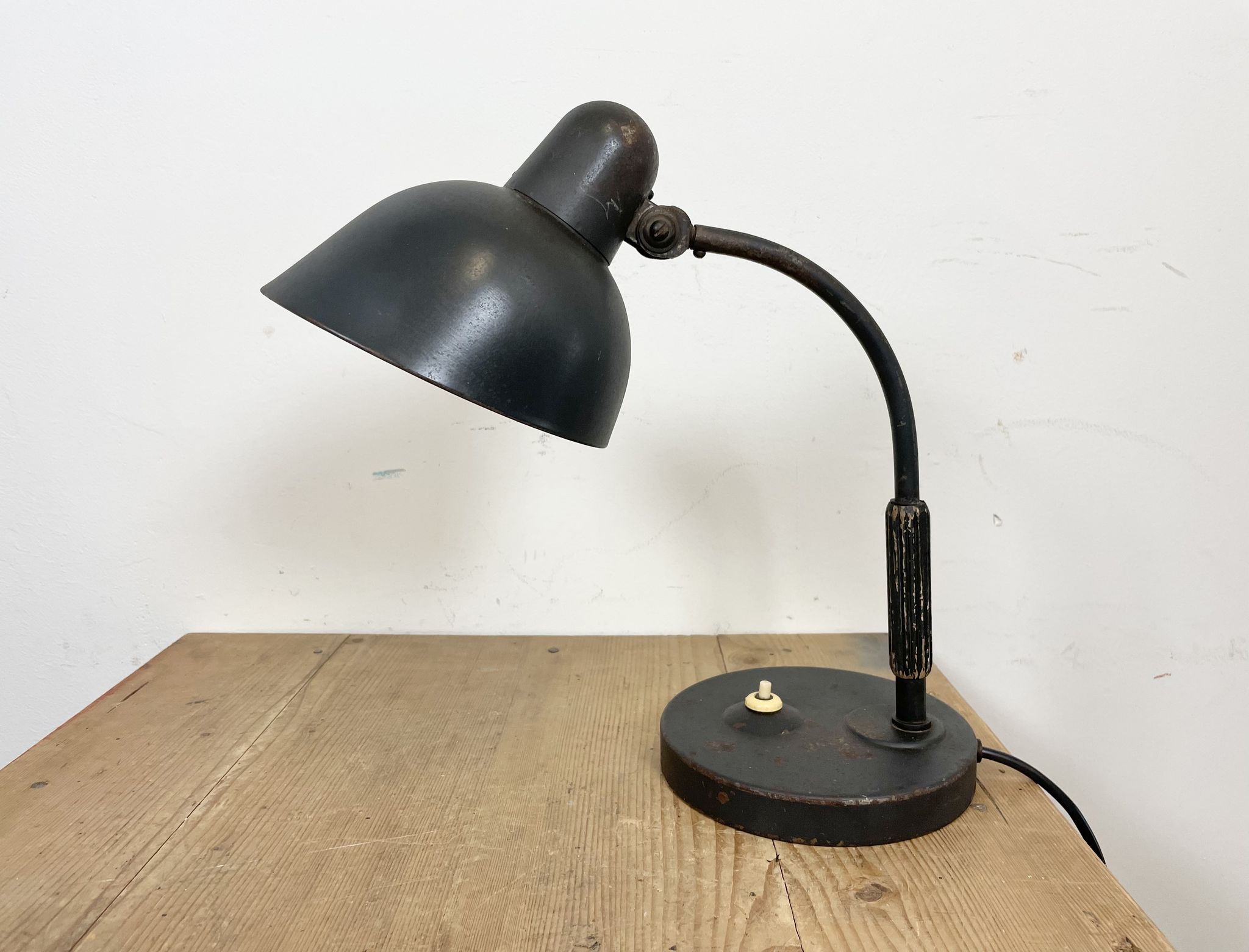 Lampe de table industrielle noire de Siemens, années 1930
