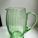 Art deco green glass pitcher / carafe 30s-40s