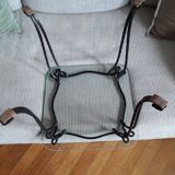 Coffee table from the 50s in wrought iron and glass top