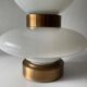 Large table lamp or floor lamp in opal glass and brass body, 1960s, Italy.