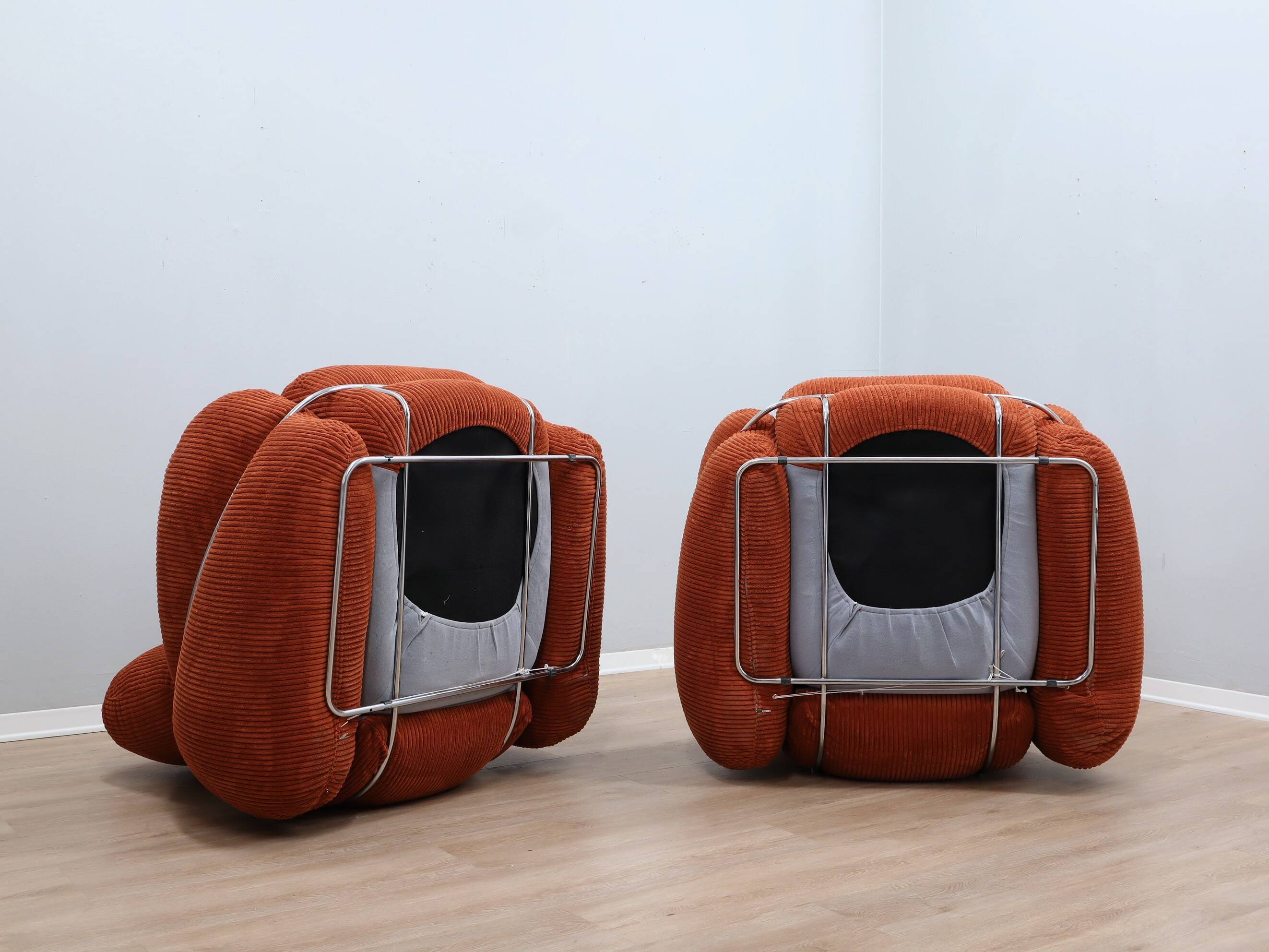Pair of vintage armchairs by Adriano Piazzesi 1970s