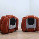 Pair of vintage armchairs by Adriano Piazzesi 1970s