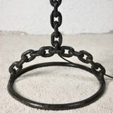 Large brutalist chain floor lamp