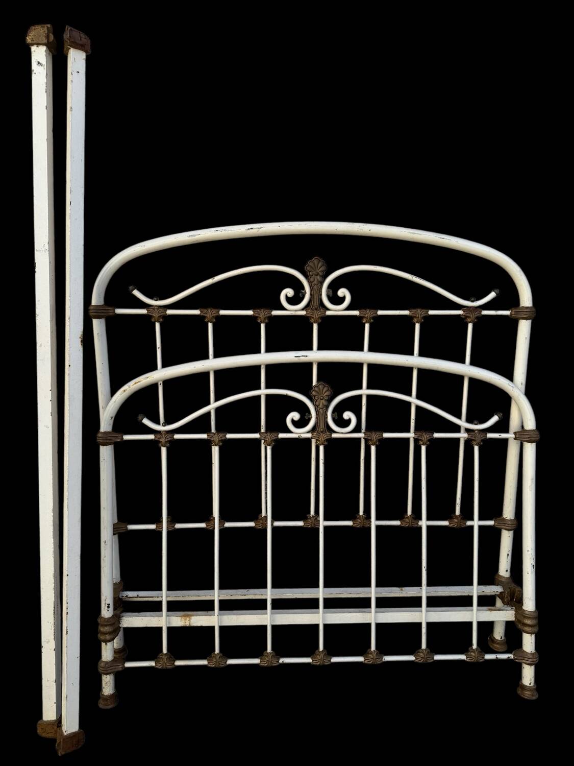 Antique wrought iron bed from the 1900s