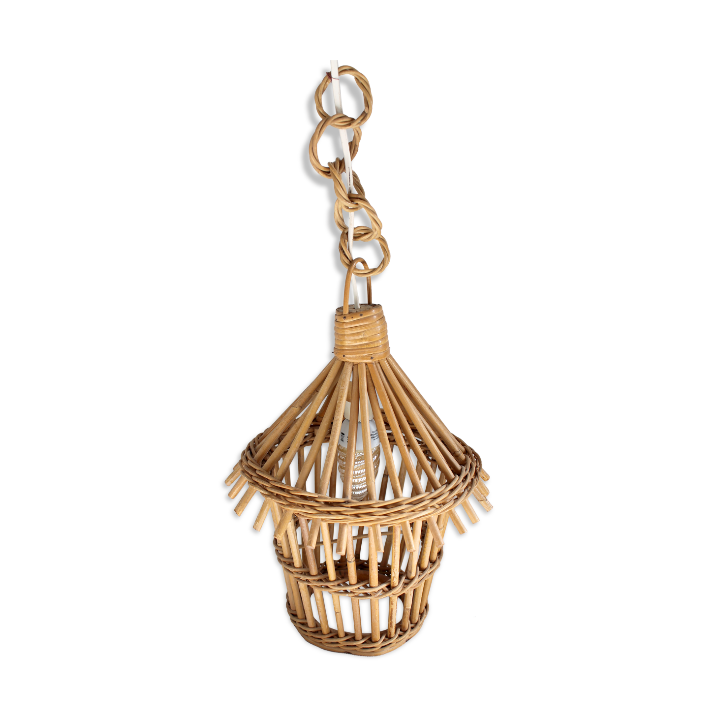 Cage rattan chandelier