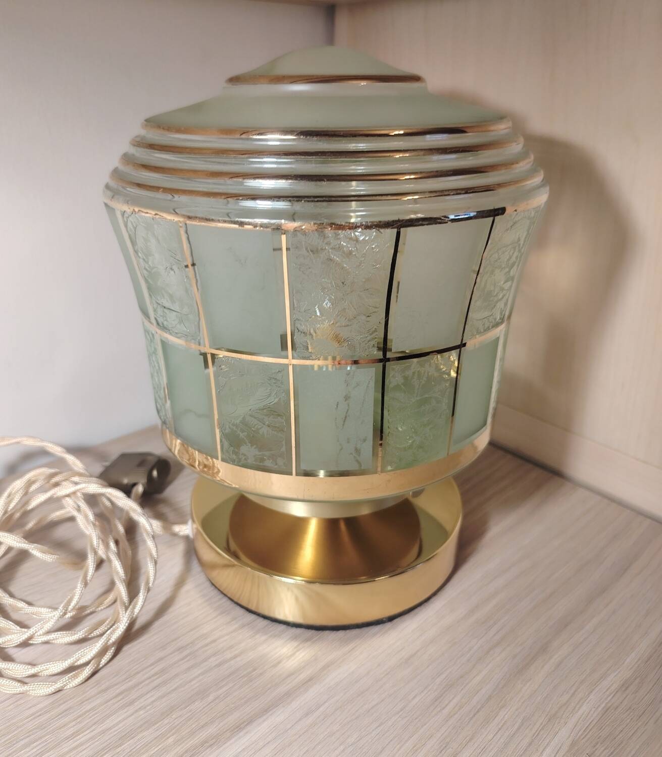 Art Deco glass lamp with touch control