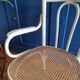 Chair / armchair cannage and wood painted shaby vintage