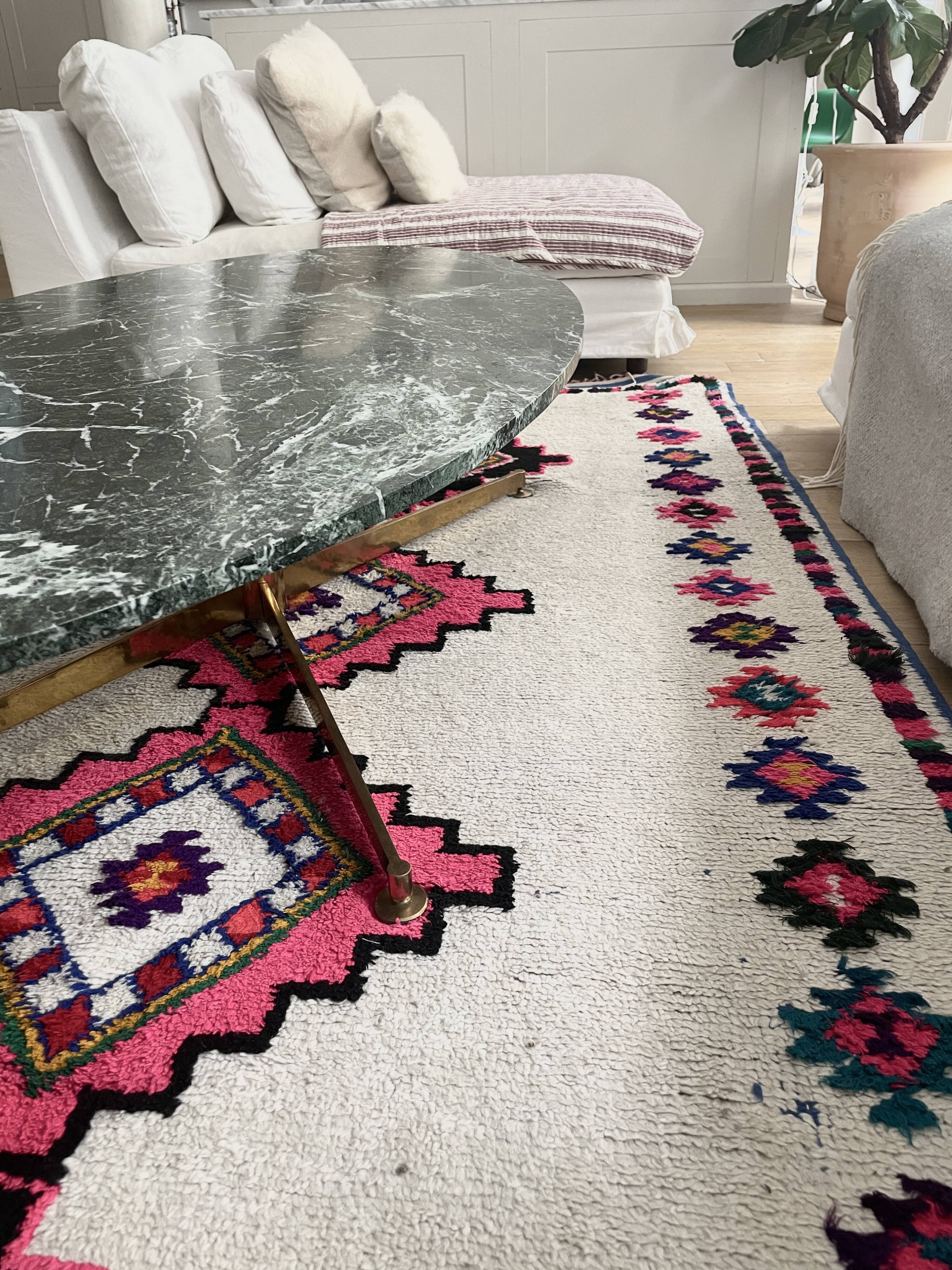 Marble and brass coffee table by Michel Kin (Arflex publisher)