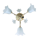 Ceiling lamp art deco flowers three fires