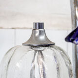 Murano glass and chromed metal floor lamp, Anni '70