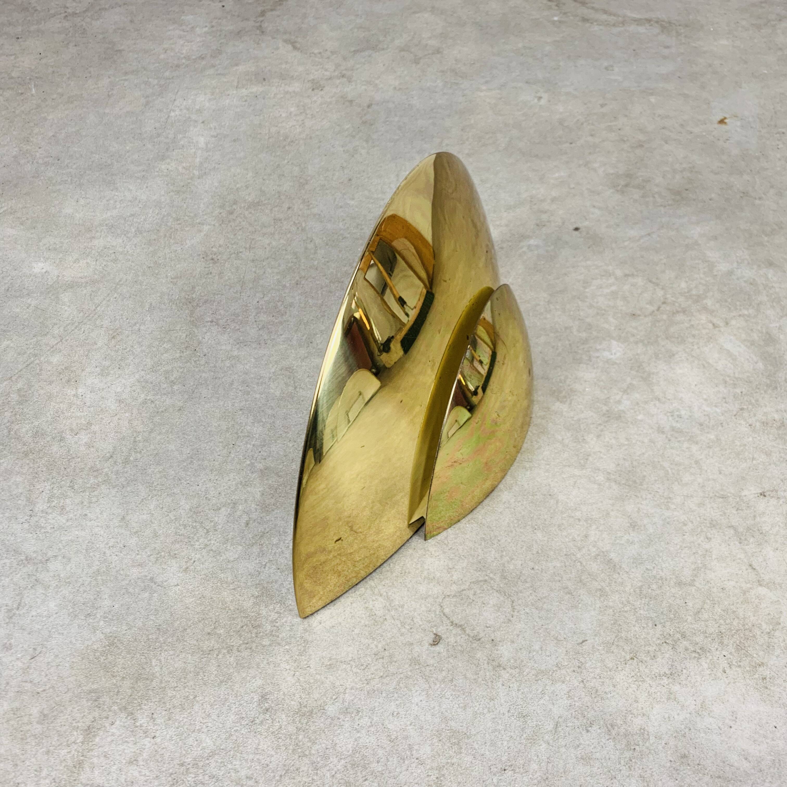 5 half moon brass wall lights Hollywood Regency style by Egoluce