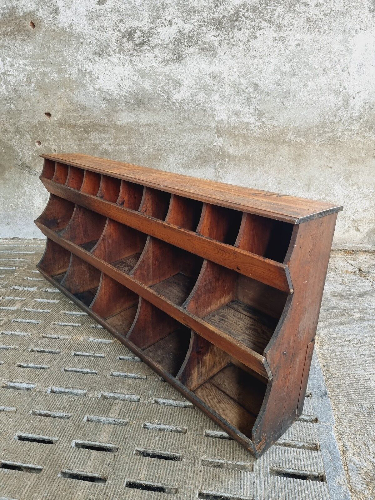 Antique grocery cabinet shop cabinet pine compartment unit 230 cm