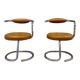 Pair of Cobra chairs by Giotto Stoppino with new leather