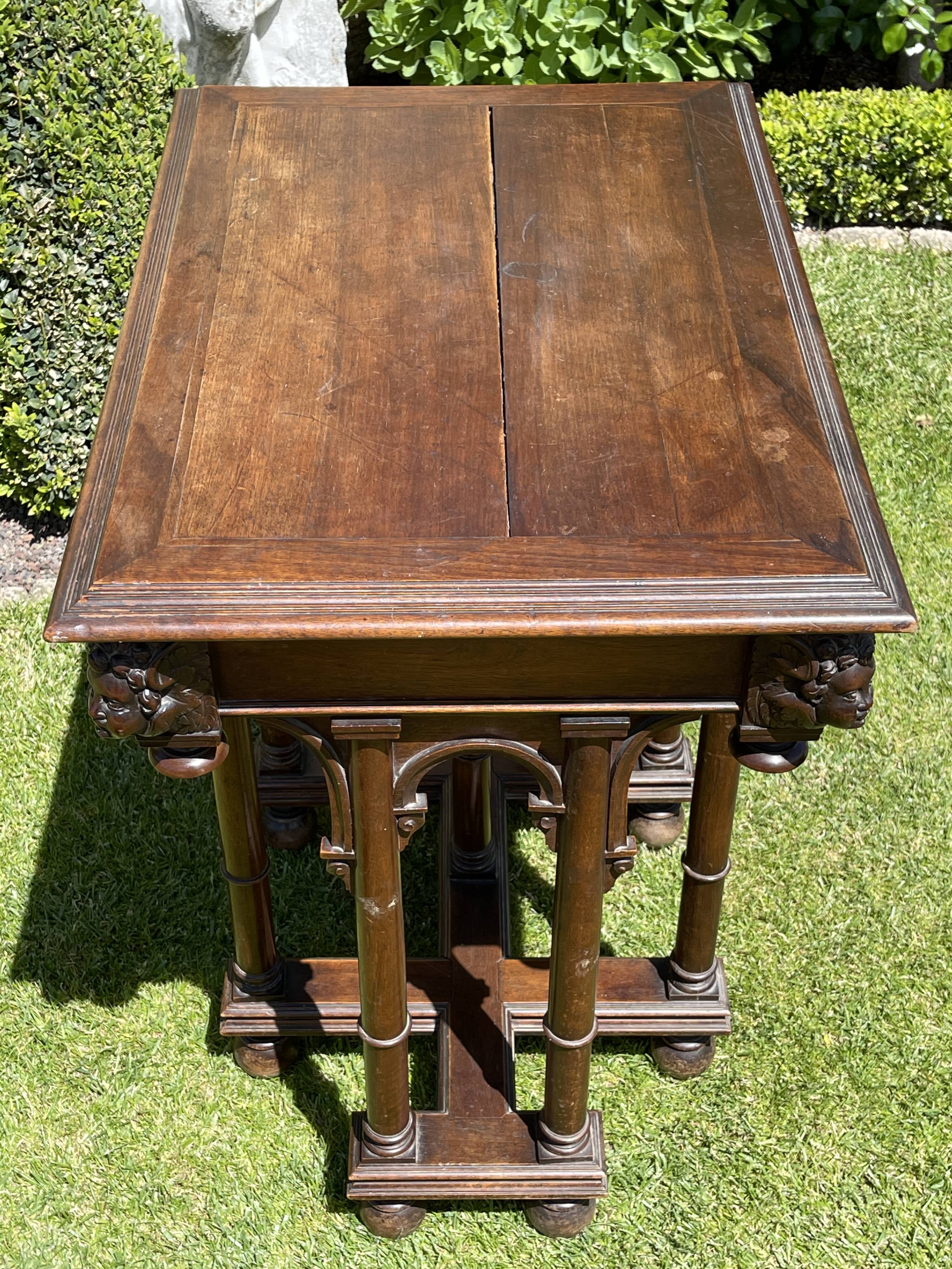Walnut table renaissance style