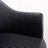 Pair of Artona armchairs in black leather by Afra and Tobia Scarpa for Maxalto