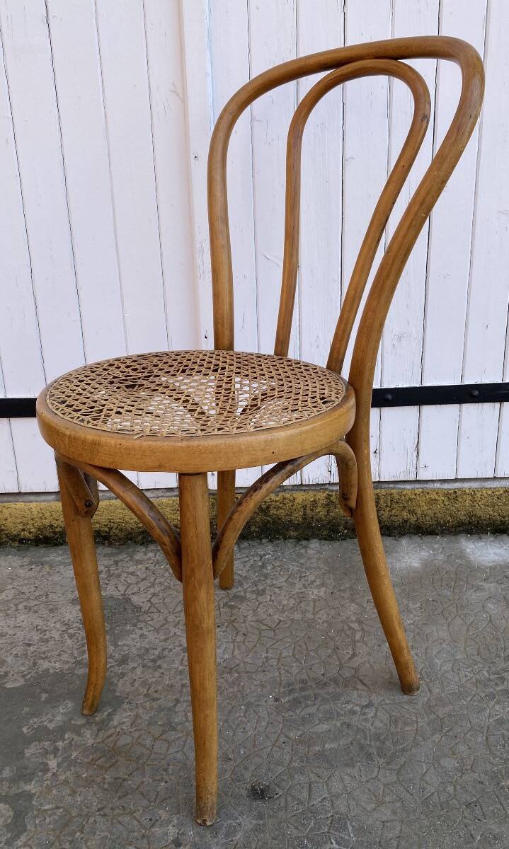 Chaise bistrot en bois courbé et cannage Horgen Glaris, Suisse vers 1900