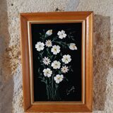 Mother-of-pearl paintings and shells, signed Gina Foucher